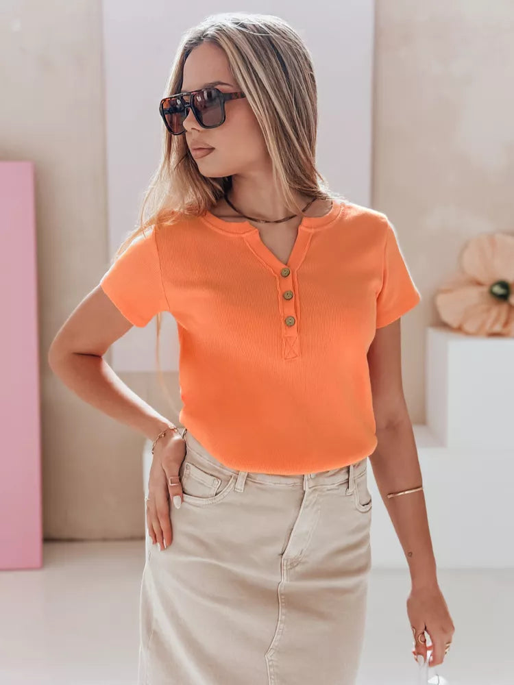 Moteriški oranžinės spalvos marškinėliai Elin