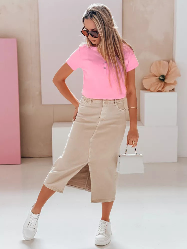 Moteriški rožinės spalvos marškinėliai Elin