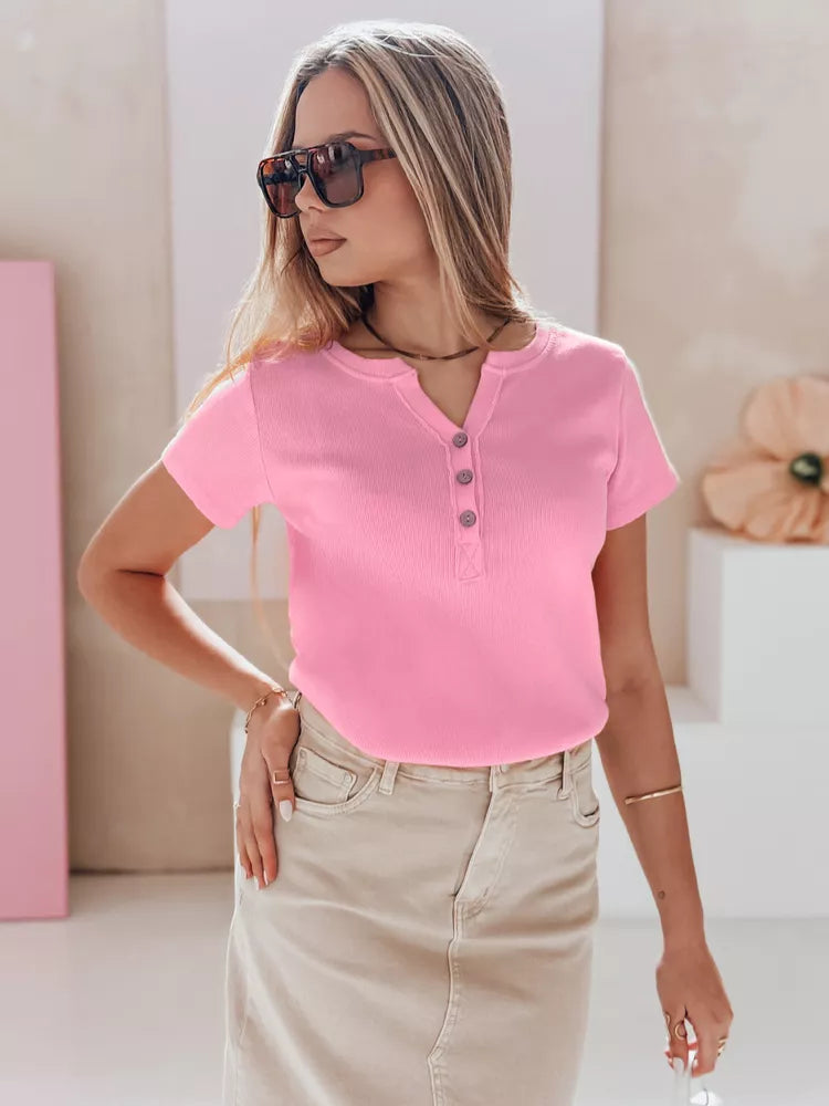 Moteriški rožinės spalvos marškinėliai Elin