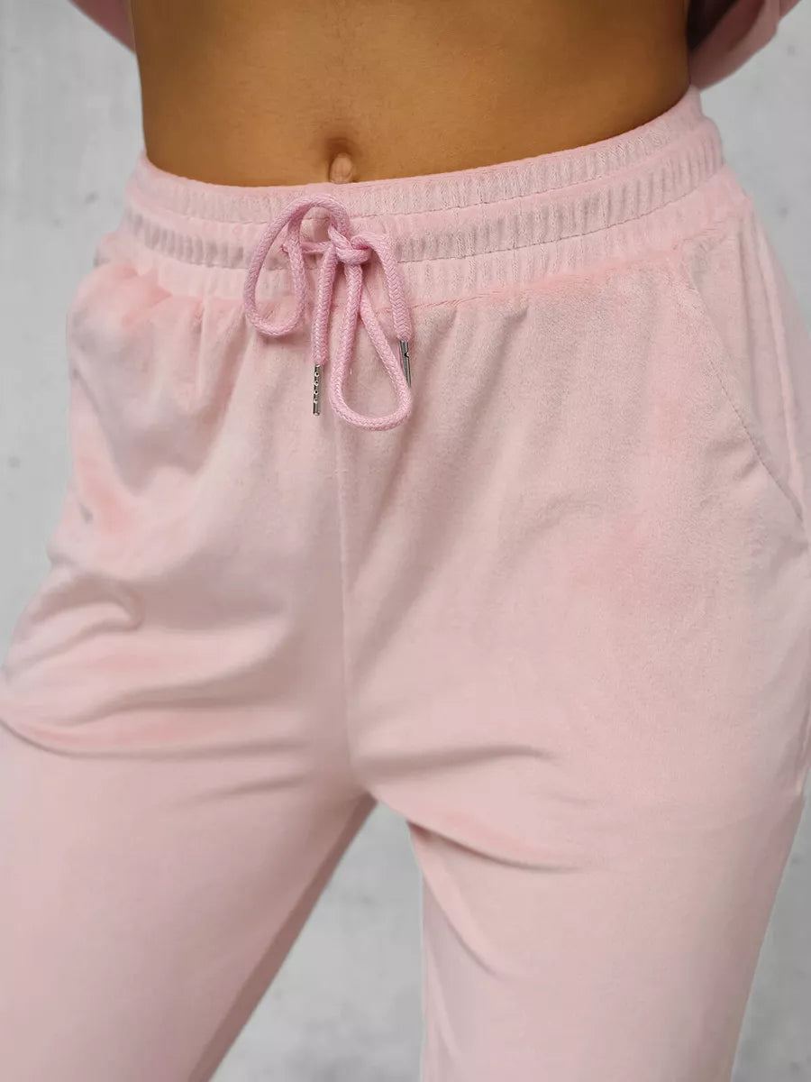 Moteriškas rožinis veliūrinis komplektas Merlin