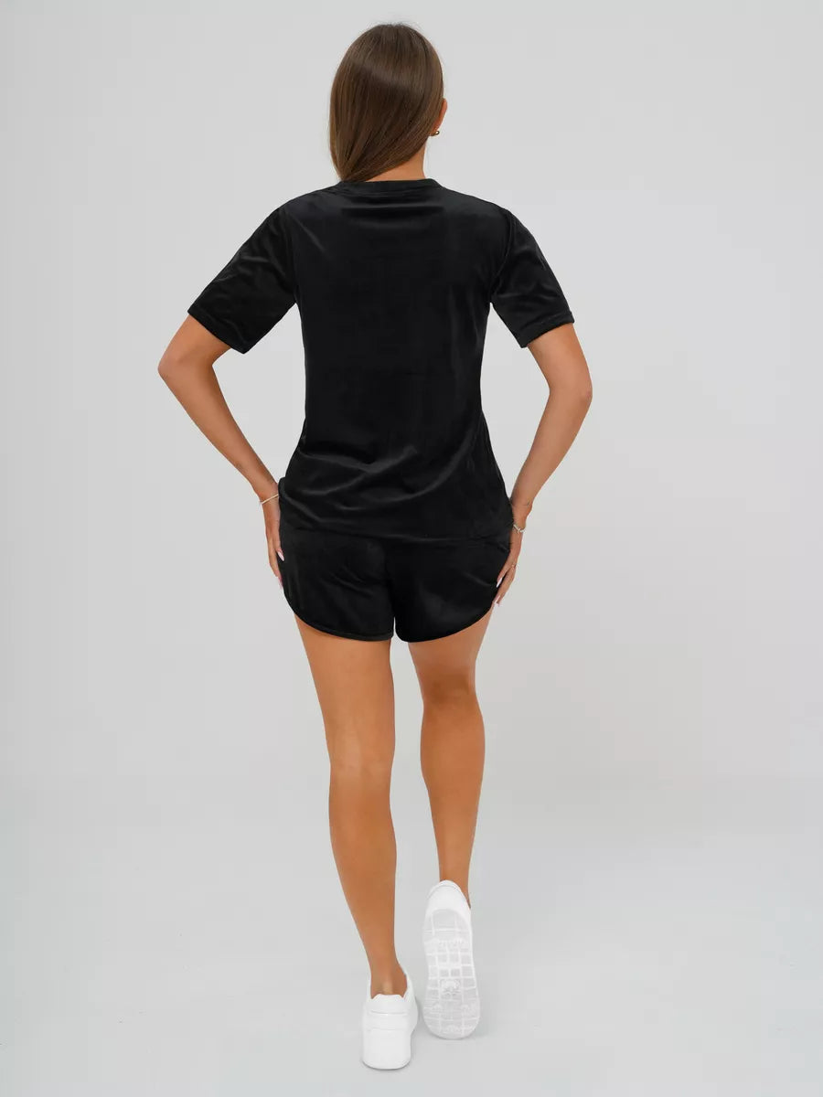 Moteriškas veliūrinis juodas komplektas Mona