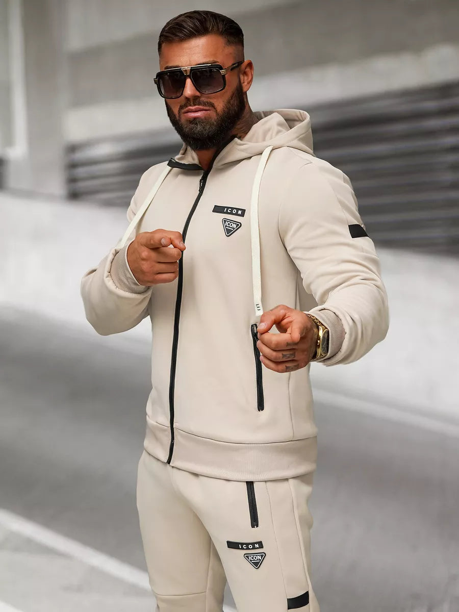 Vyriškas rusvos spalvos sportinio kostiumo komplektas Icon