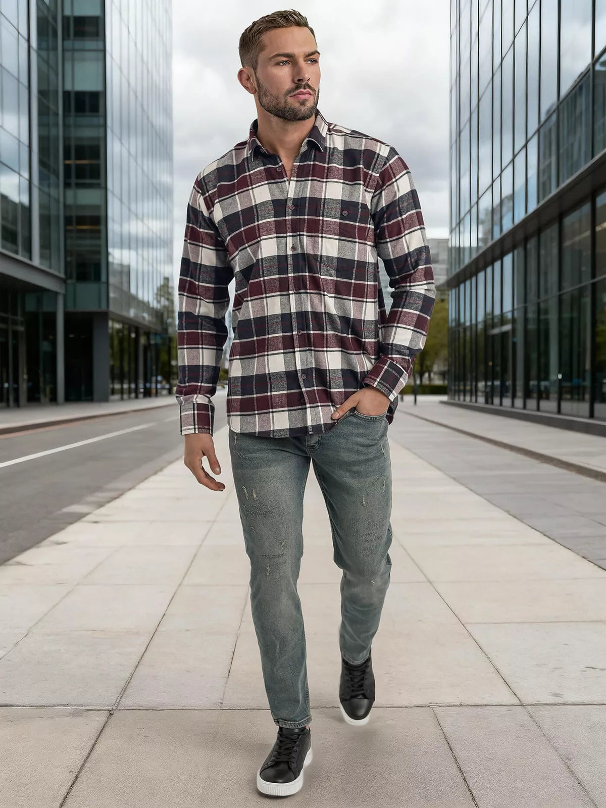 Vyriški bordo languoti marškiniai Marino