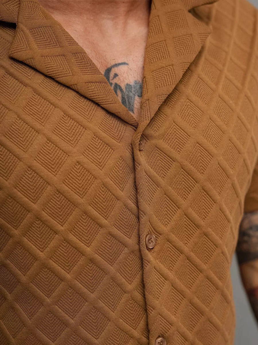 Vyriški trumparankoviai rudi marškinėliai Fargo