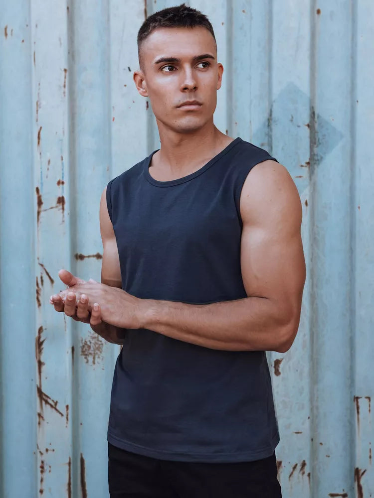 Vyriški tamsiai mėlynos spalvos marškinėliai Lock