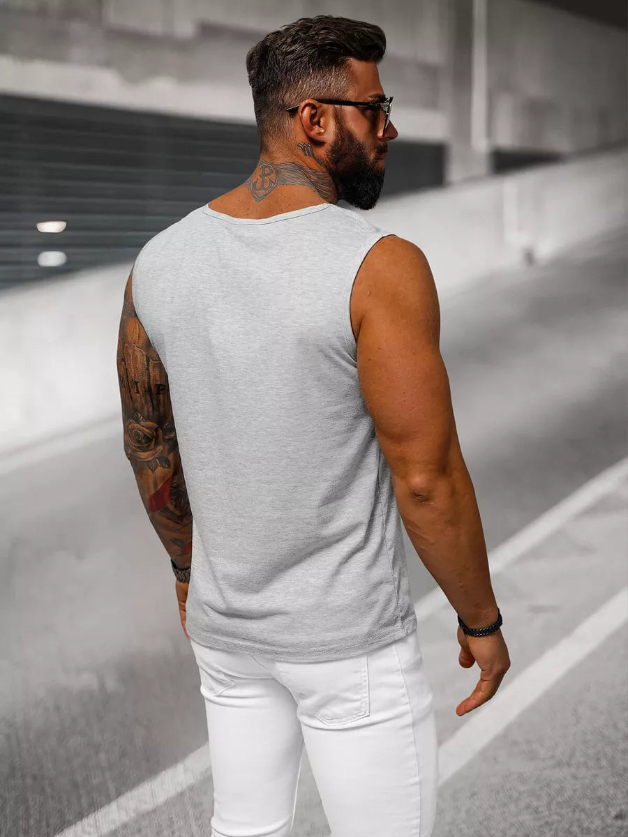 Berankoviai šviesiai pilki vyriški marškinėliai Look