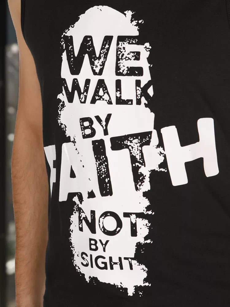 Vyriški juodi marškinėliai be rankovių Faith