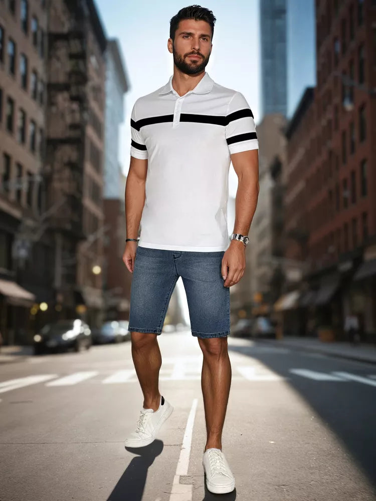 Vyriški balti polo marškinėliai Lima