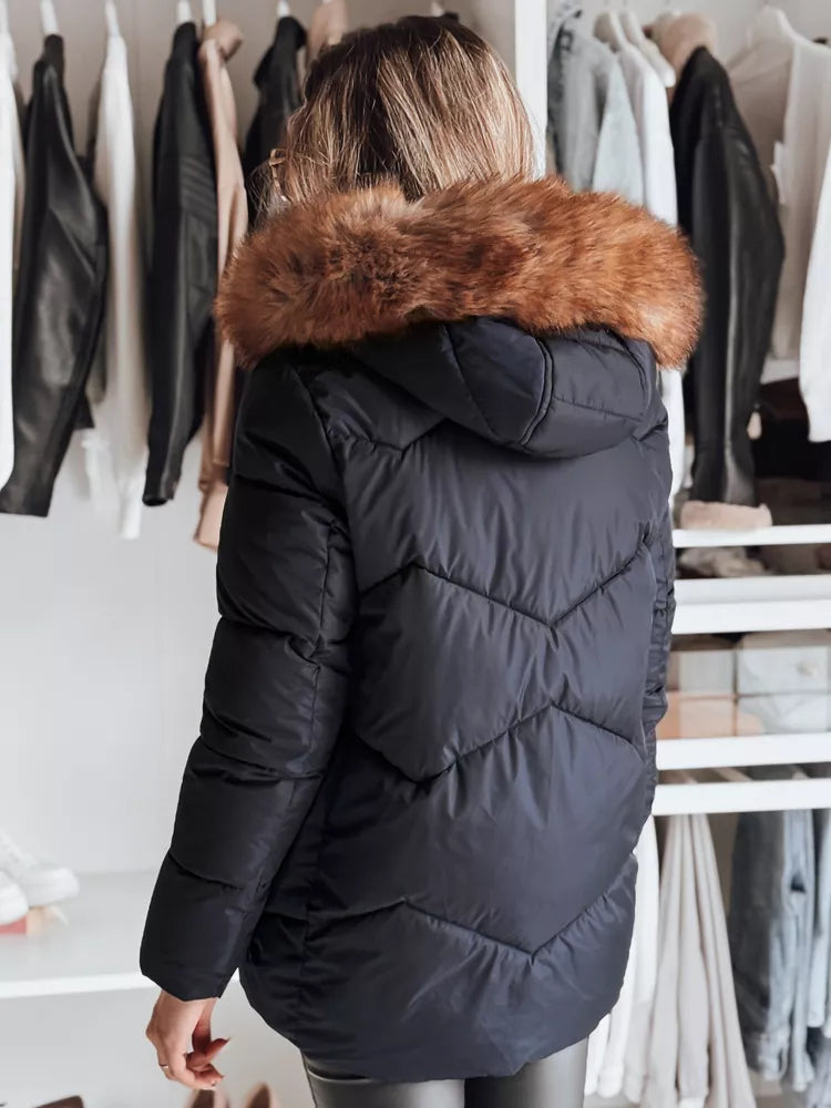 Moteriška tamsiai mėlyna žieminė striukė Doran