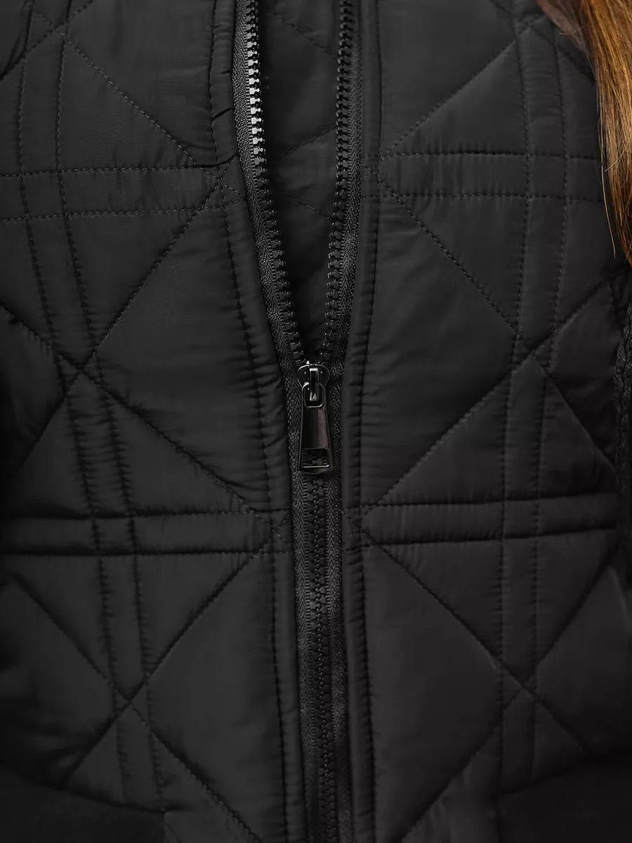 Moteriška juoda bomber stiliaus striukė Morin