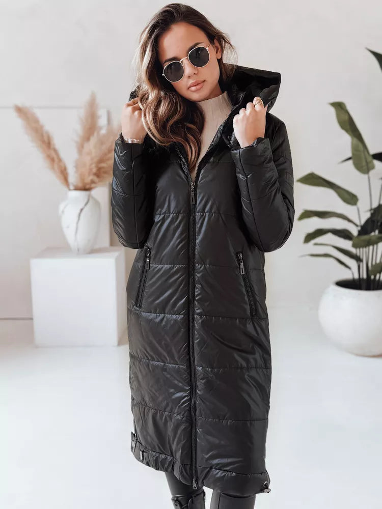 Moteriška ilga juodos spalvos striukė Orvit