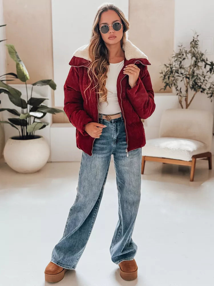 Moteriška žieminė bordo striukė Trendy