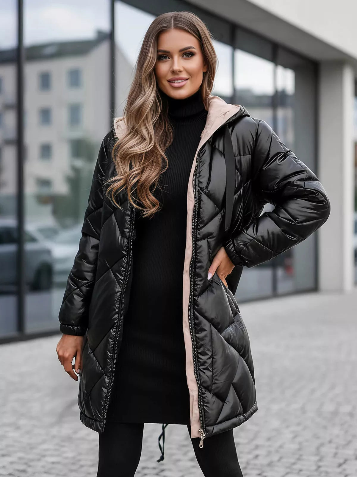 Juoda žieminė striukė Luter