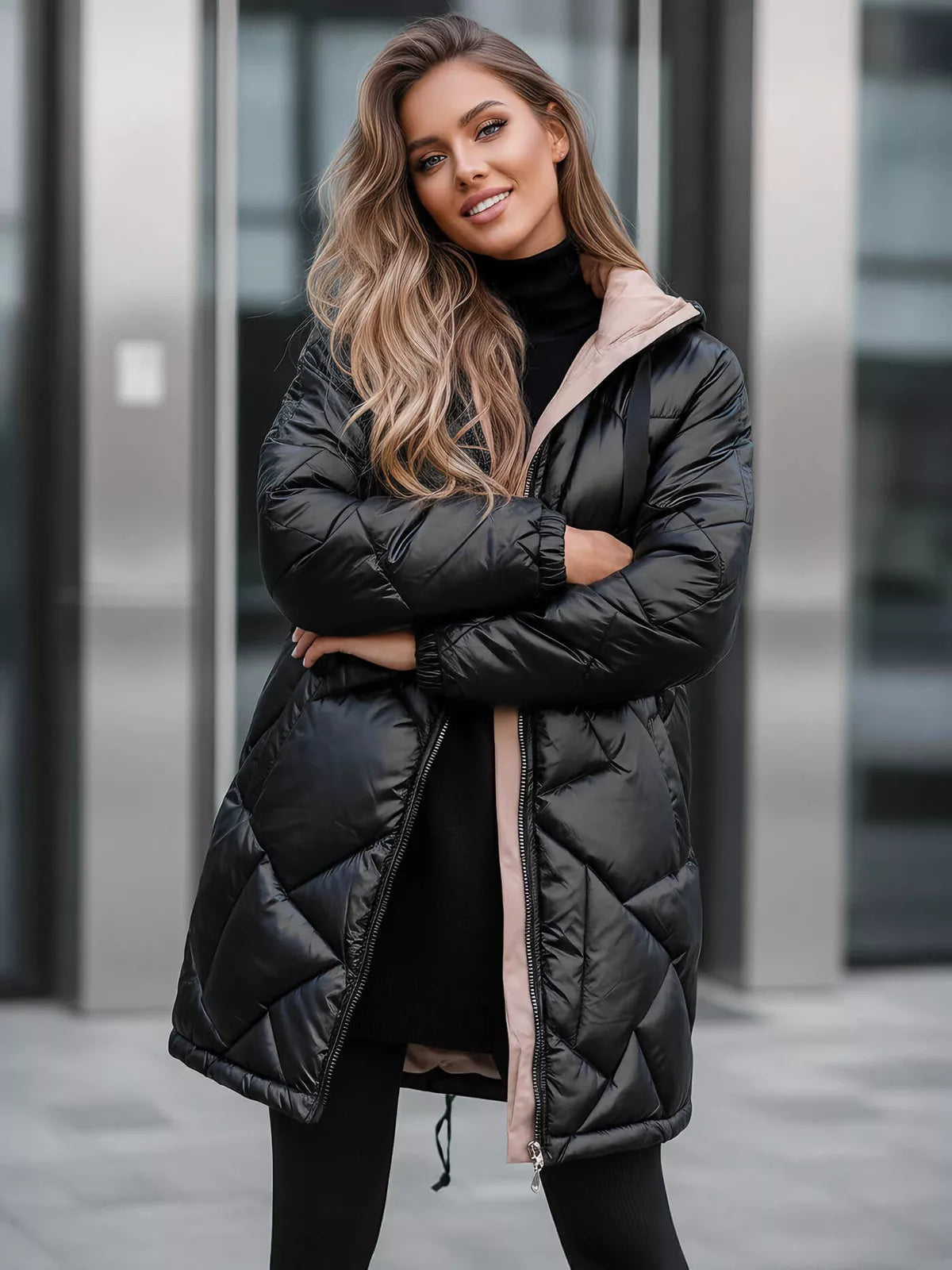 Juoda žieminė striukė Luter