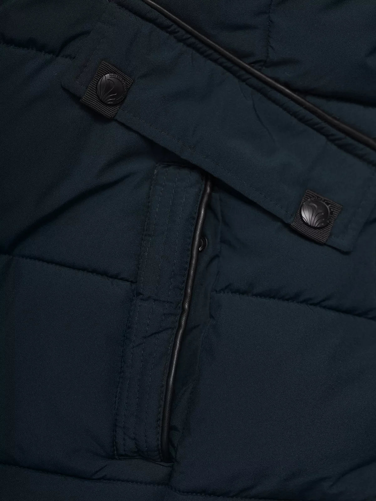 Žieminė ilga moteriška tamsiai mėlyna striukė Marni