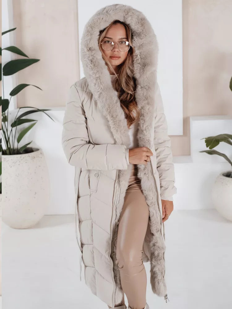 Moteriška dygsniuota balta striukė Oris