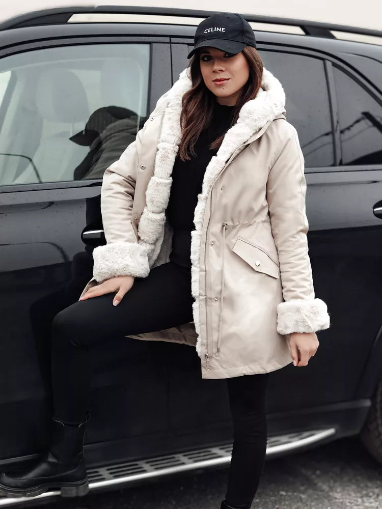 Rusva moteriška striukė su šviesiu kailiu Arctic