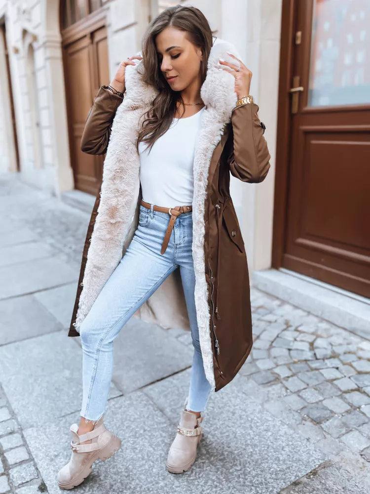 Ruda ilga moteriška striukė Harpe