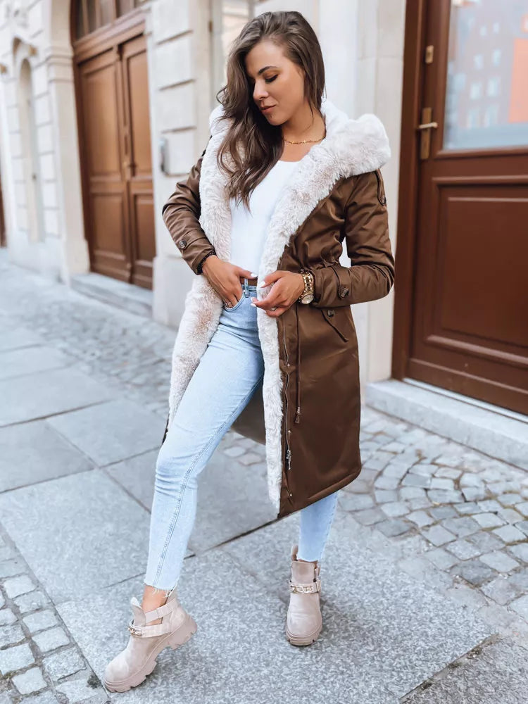 Ruda ilga moteriška striukė Harpe