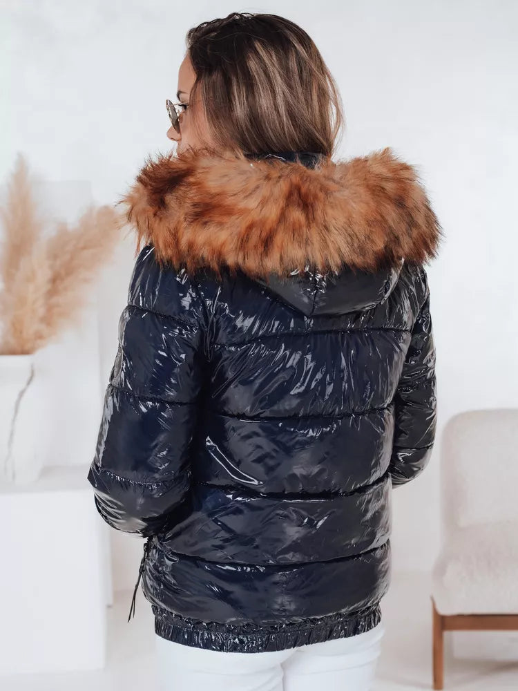 Moteriška blizgi tamsiai mėlyna striukė Melani