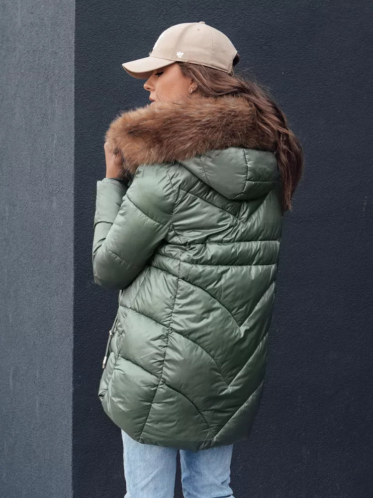 Moteriška žieminė žalia striukė Jessica