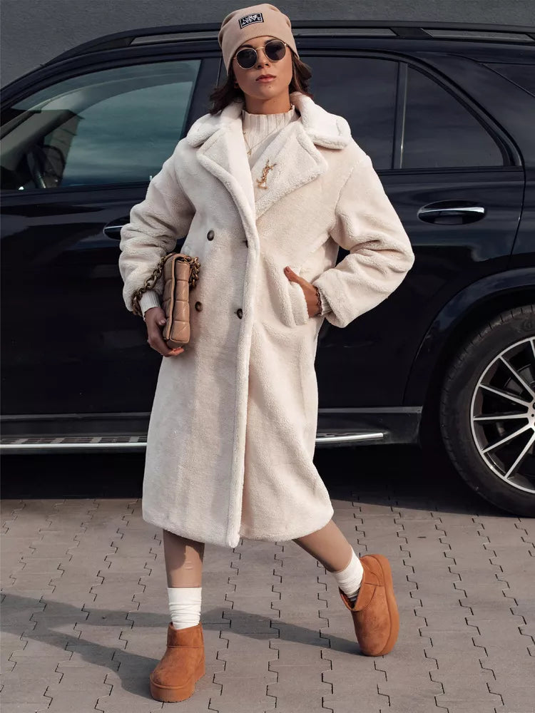 Moteriškas žieminis rusvas paltas Luxer