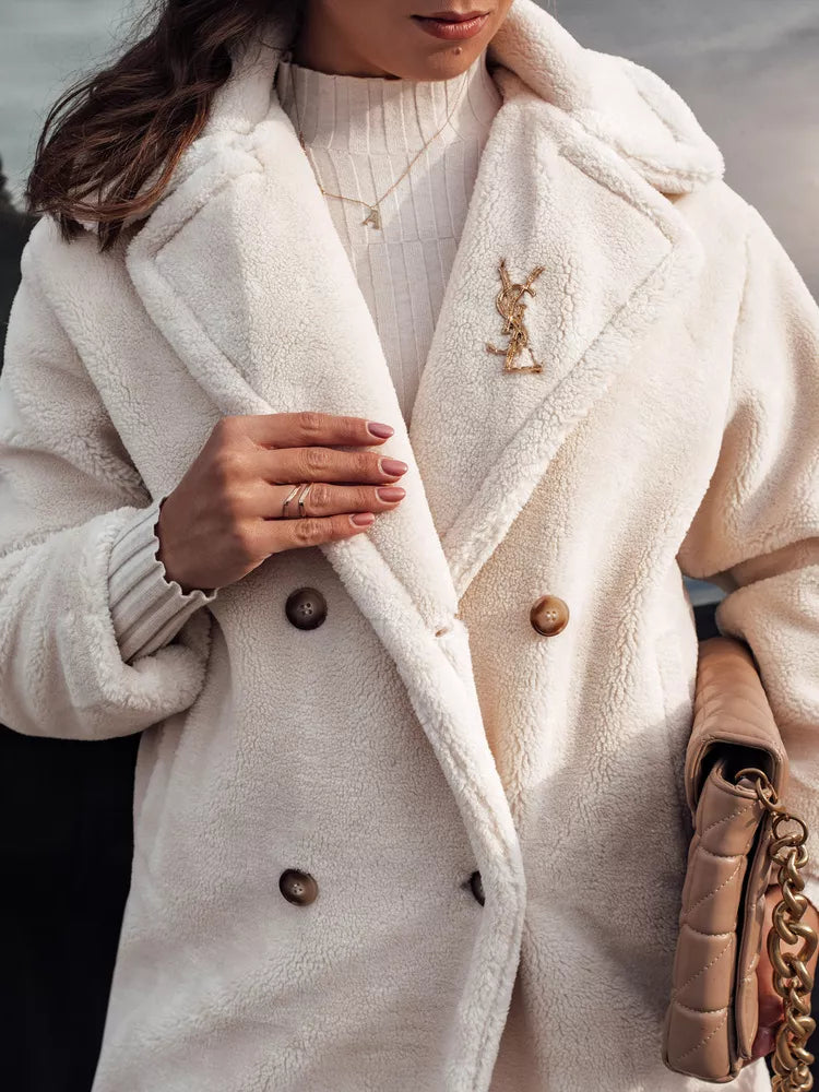 Moteriškas žieminis rusvas paltas Luxer