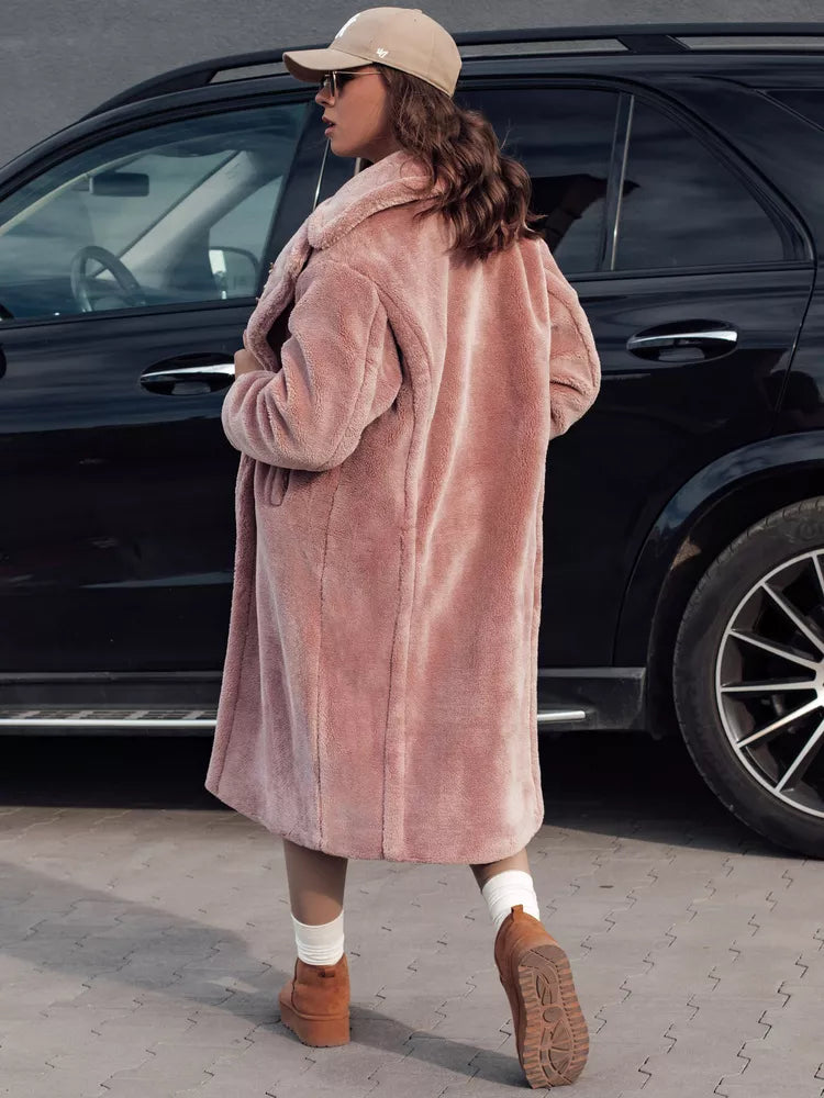 Moteriškas žieminis rožinis paltas Luxer