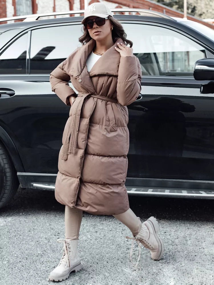 Moteriška šviesiai ruda dygsniuota striukė Favi