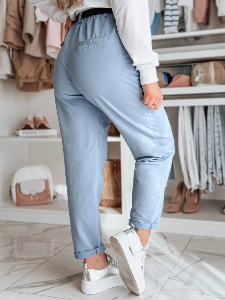 Moteriškos mėlynos kelnės su diržu Tailandi