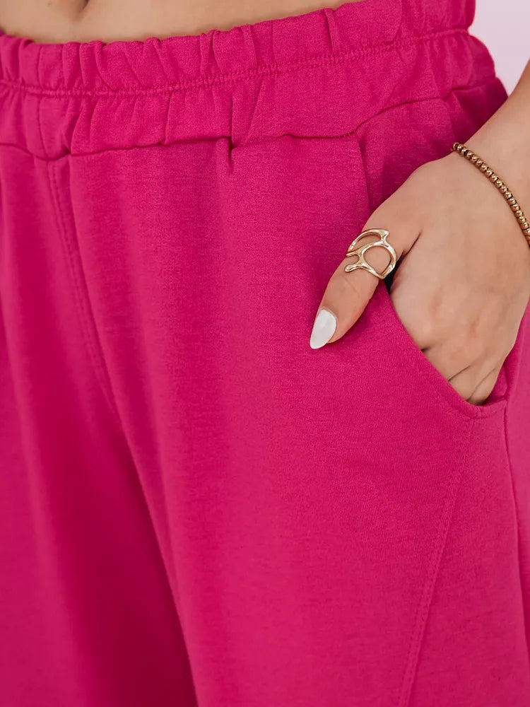 Moteriškos tamsiai rožinės sportinės kelnės STIVEL