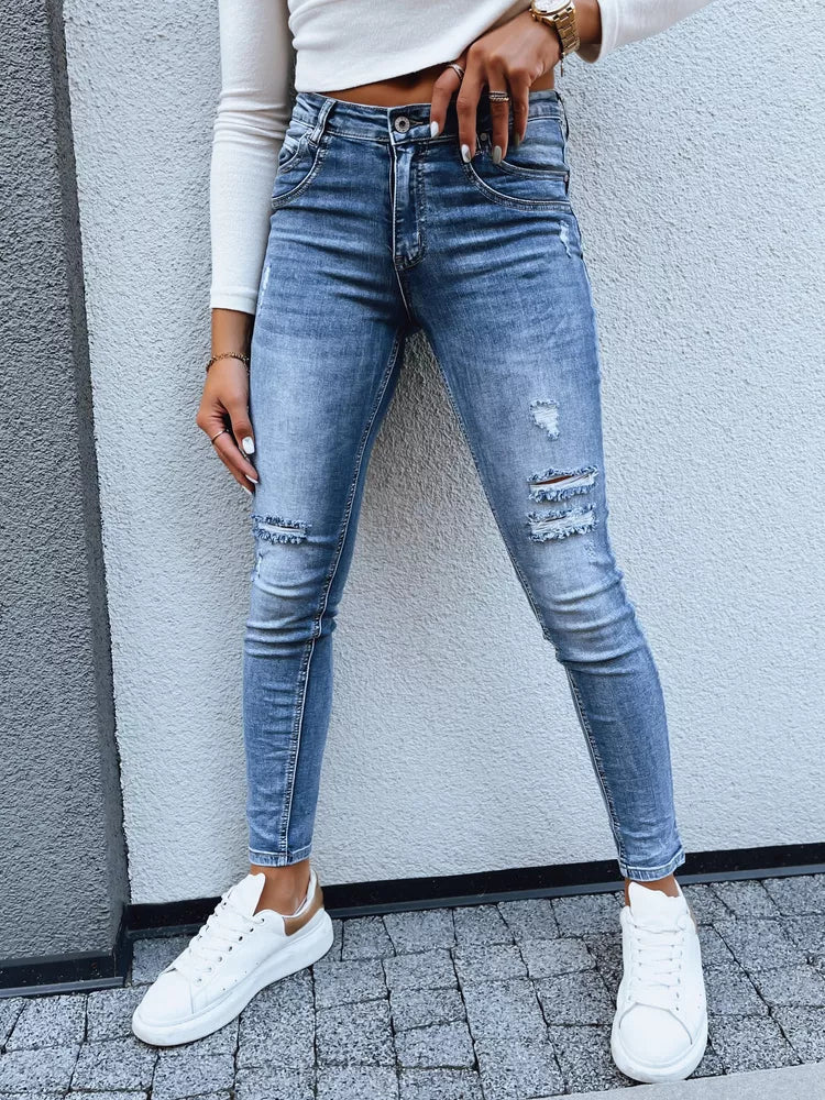 Moteriški mėlyno džinsai Deva