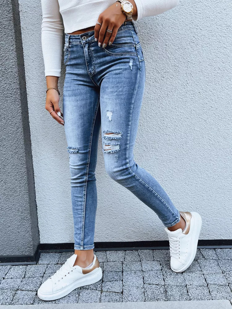 Moteriški mėlyno džinsai Deva