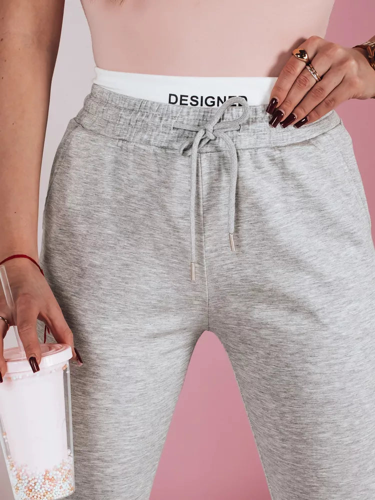 Moteriškos laisvalaikio pilkos slim fit kelnės Sport