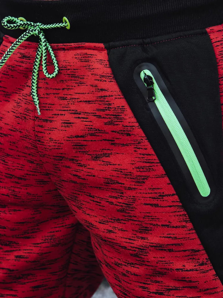 Vyriškos raudonos spalvos laisvalaikio kelnės Klorun