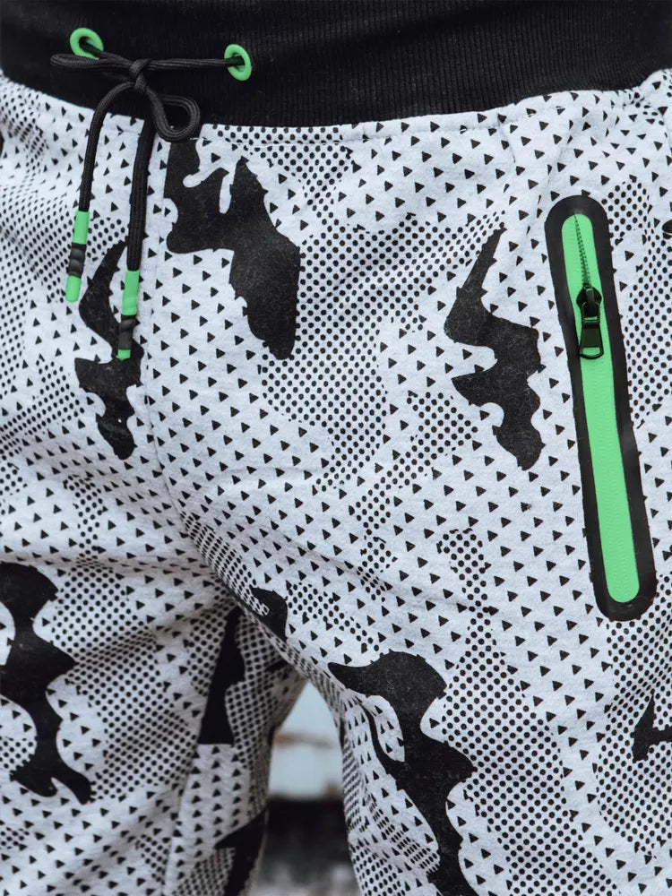 Vyriškos šviesiai pilkos spalvos kamuflinės laisvalaikio kelnės Run