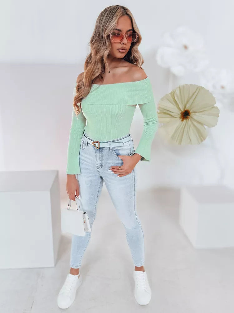 Moteriškas žalios spalvos megztinis Show