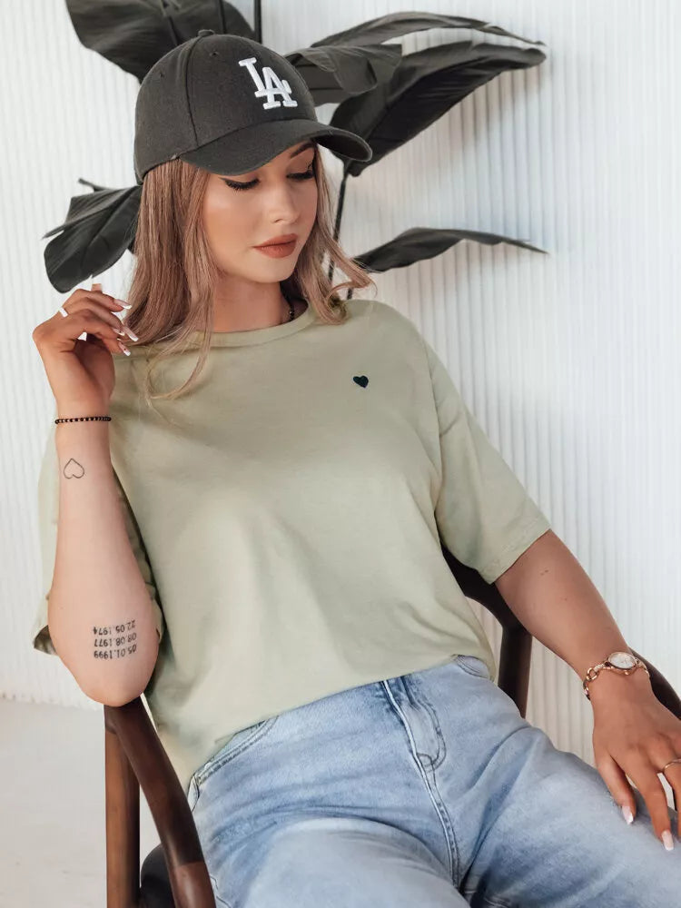 Moteriški šviesiai žalios splavos marškinėliai Mila