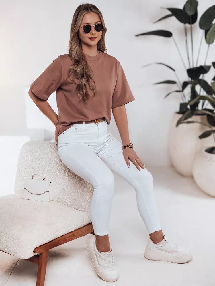 Moteriški rudos spalvos marškinėliai Silvi