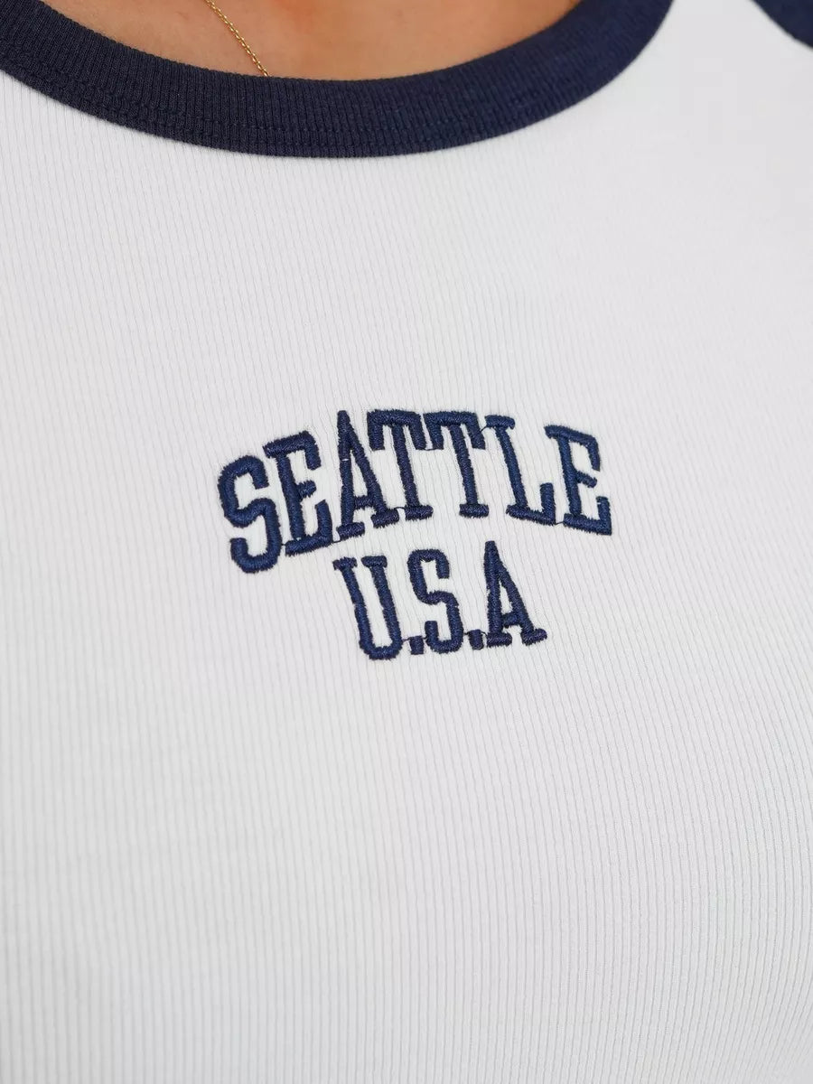 Moteriški balti/tamsiai mėlyni  marškinėliai Seattle USA
