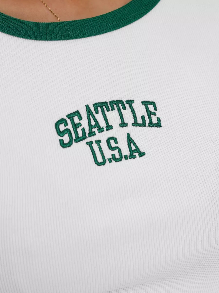 Moteriški balti/žali  marškinėliai Seattle USA