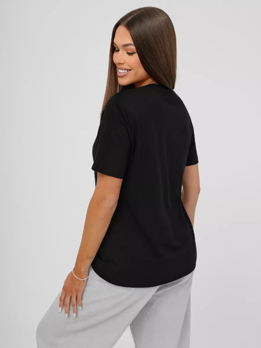 Moteriški juodos spalvos marškinėliai Inlove