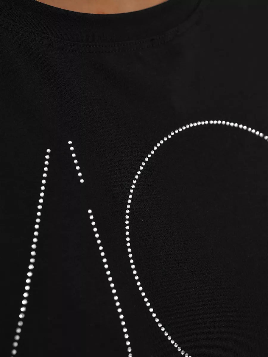 Moteriški juodos spalvos marškinėliai Cool