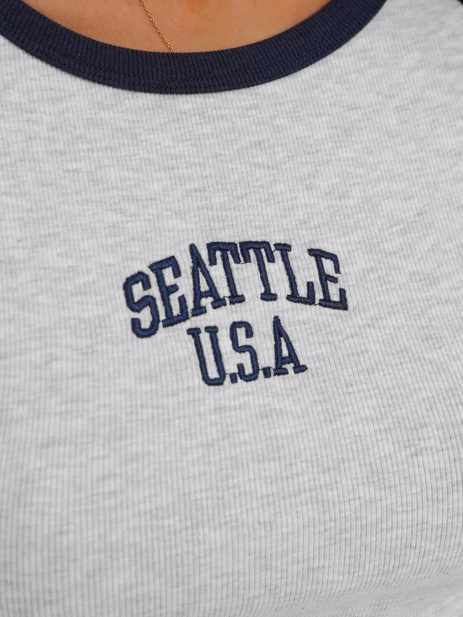 Moteriški pilki/tamsiai mėlyni  marškinėliai Seattle USA