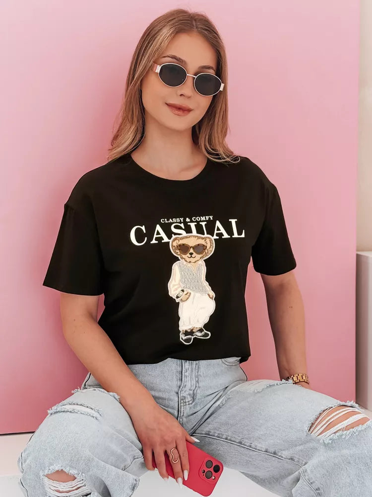 Moteriški juodi marškinėliai Classy