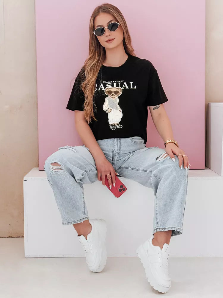 Moteriški juodi marškinėliai Classy