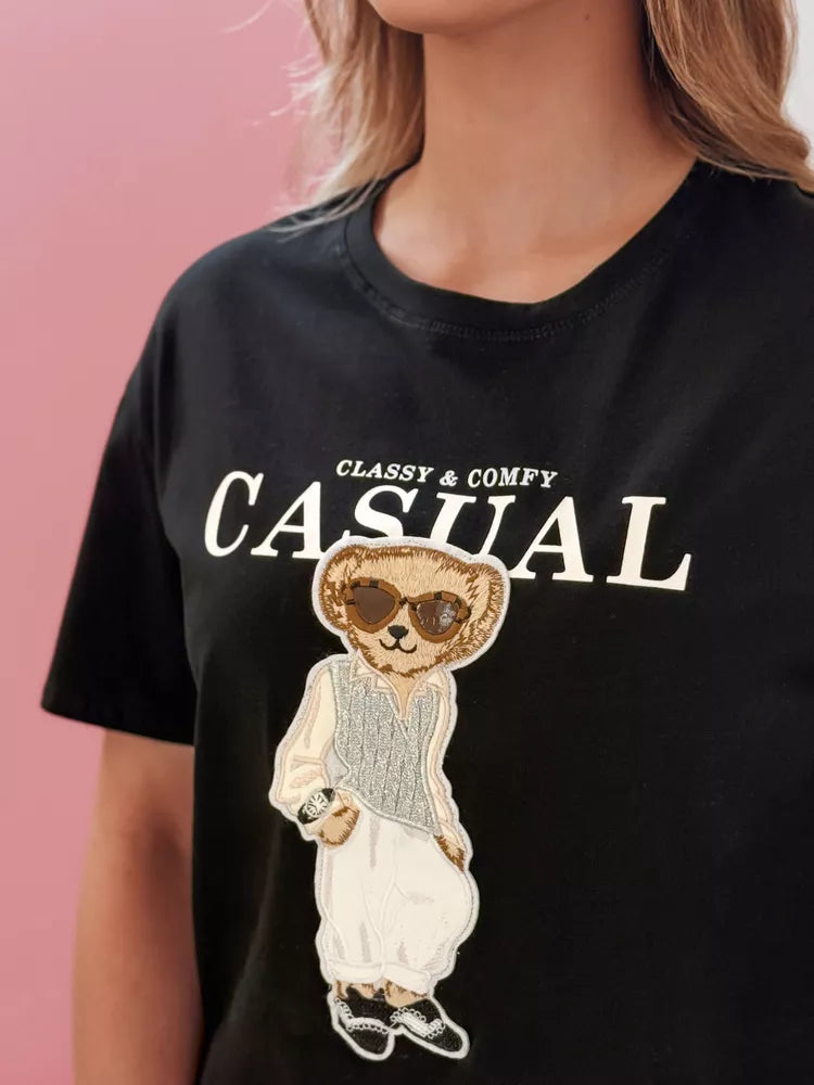 Moteriški juodi marškinėliai Classy
