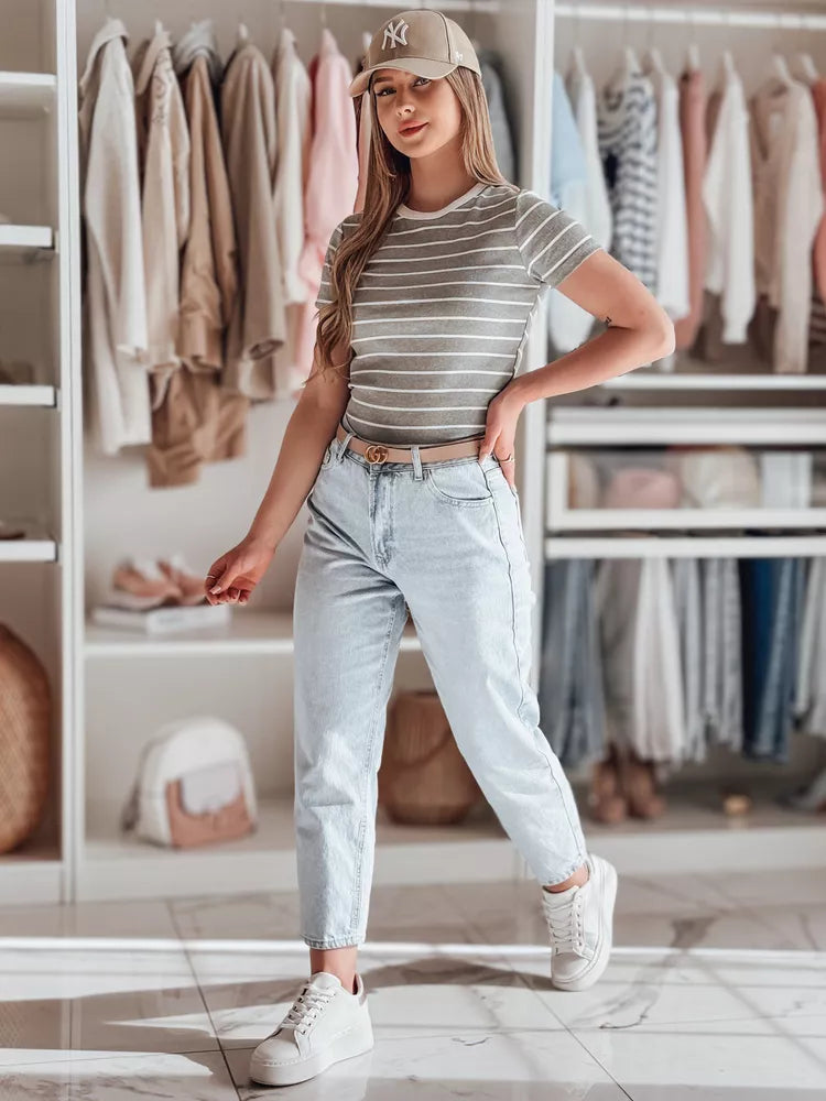 Moteriški pilki dryžuoti marškinėliai Liness