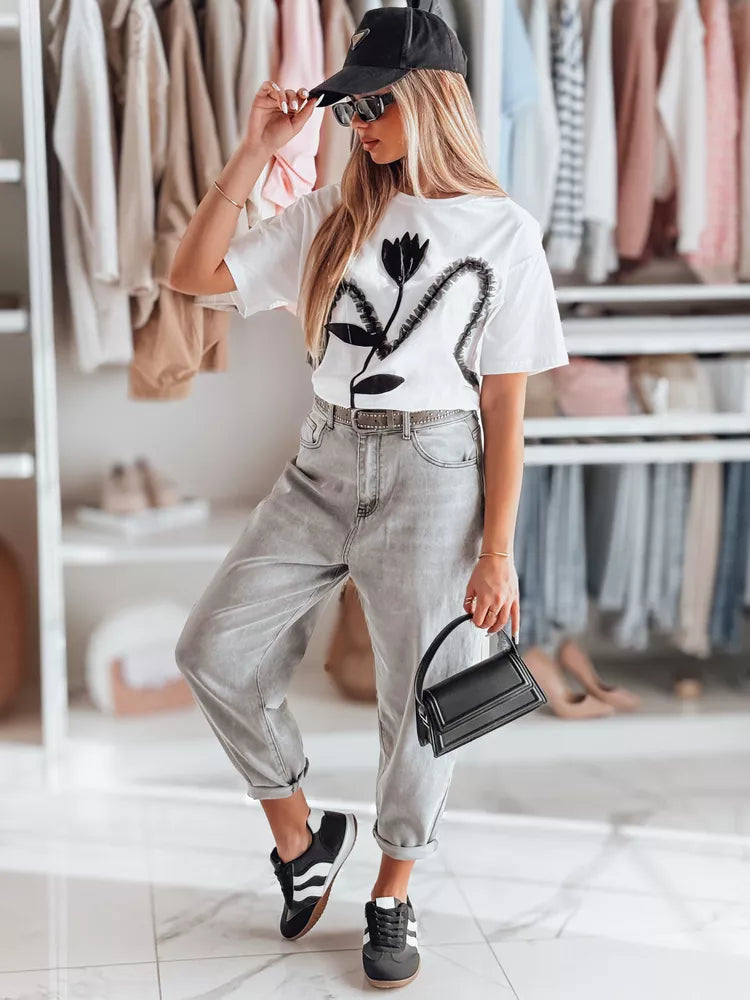 Moteriški balti marškinėliai Petinia