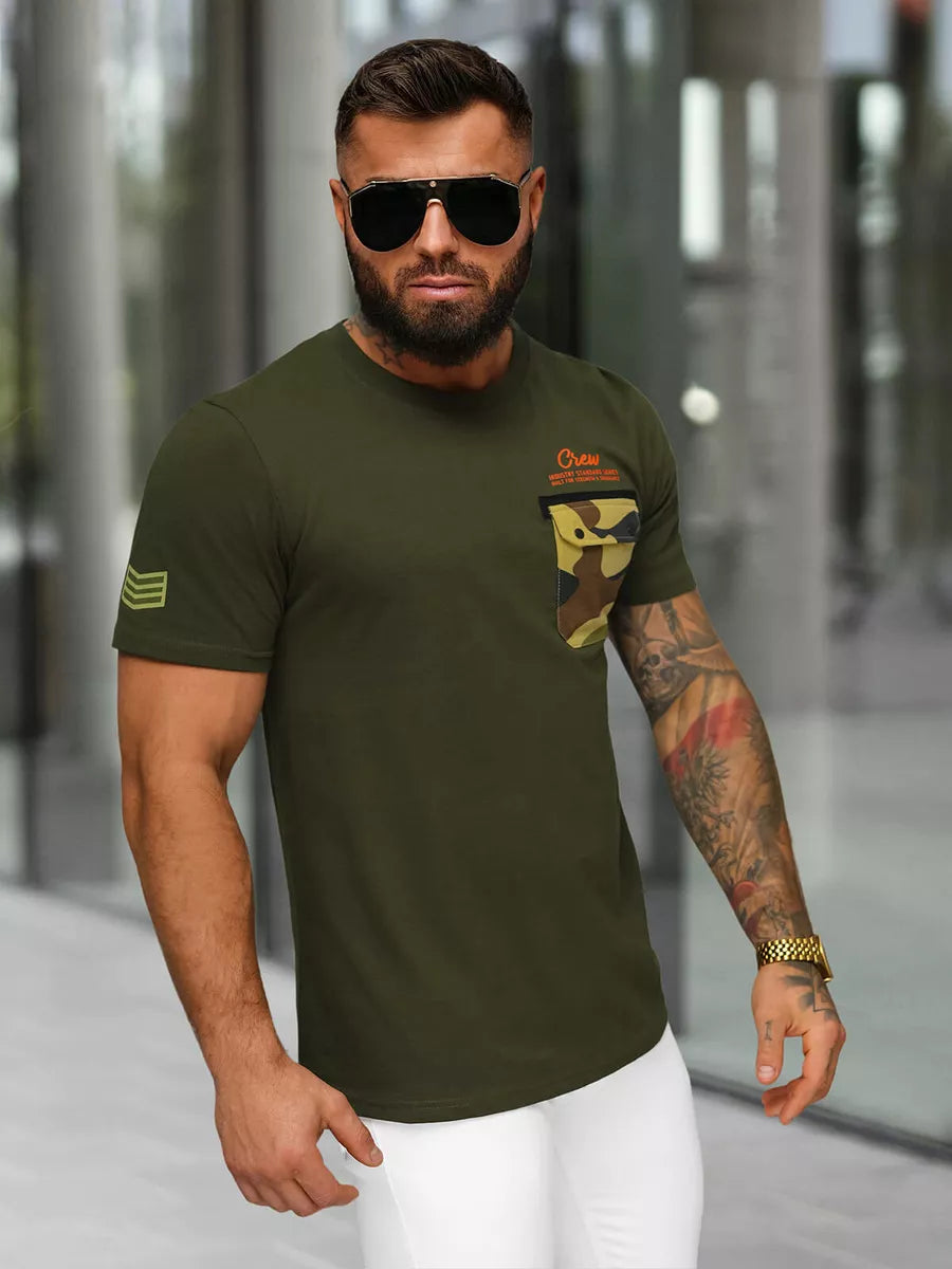 Vyriški chaki spalvos marškinėliai Soldier